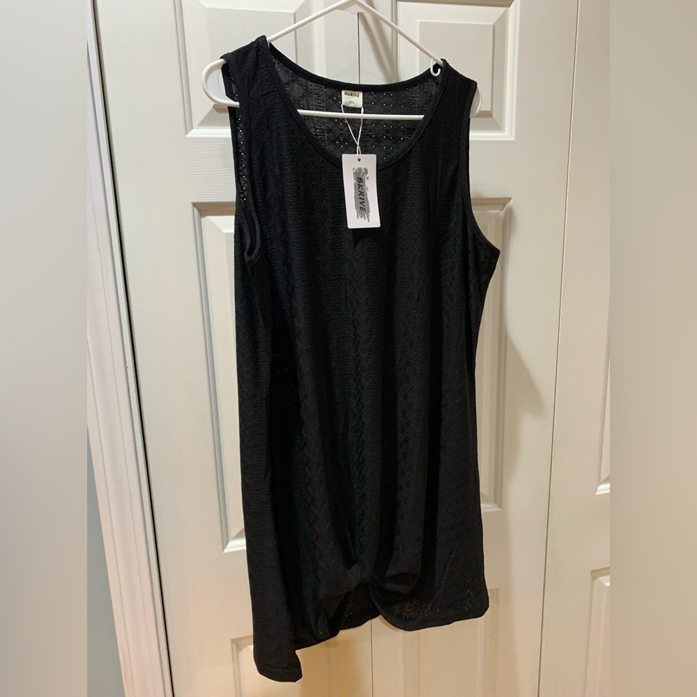 Knotted front black swim cover 2XL